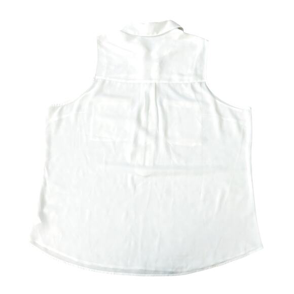Express White Sleeveless 1/2 Zip Collared Blouse Womens Size XL - Picture 7 of 7